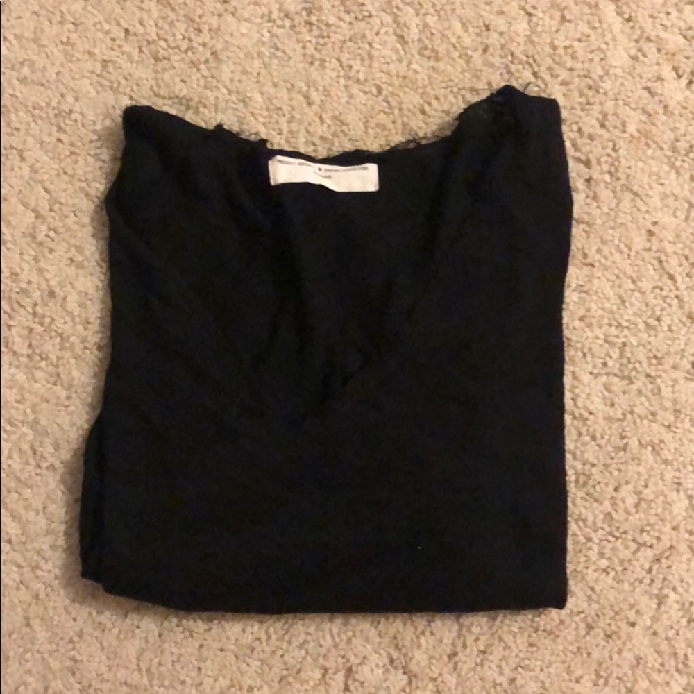 All black Urban Outfitters plunge v neck